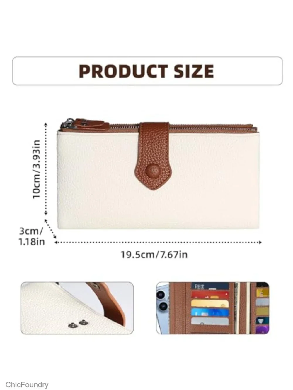 Women PU Leather Large Capacity RFID Blocking Bifold Wallet with Coin Pocket